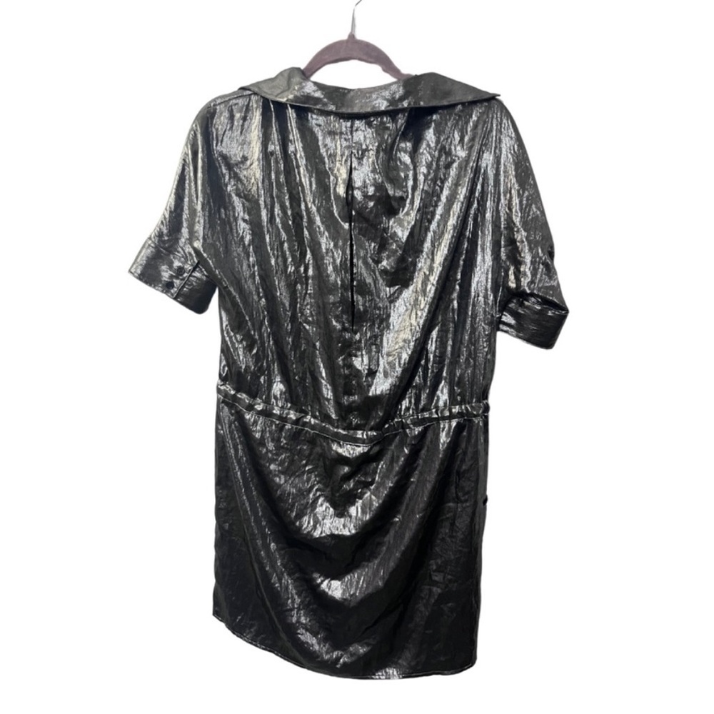 BCBG MAXAZRIA Women's Shinny Gunmetal Gray Dress Size Small - Picture 2 of 7
